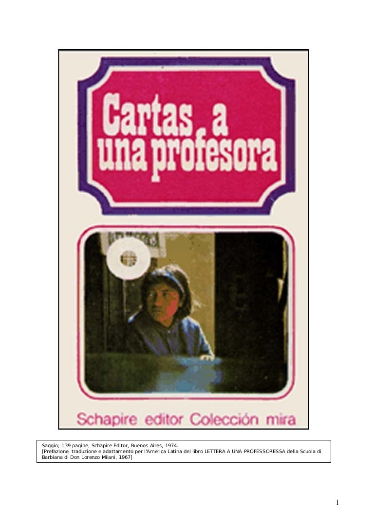 carta a una profesora alumnos de barbiana